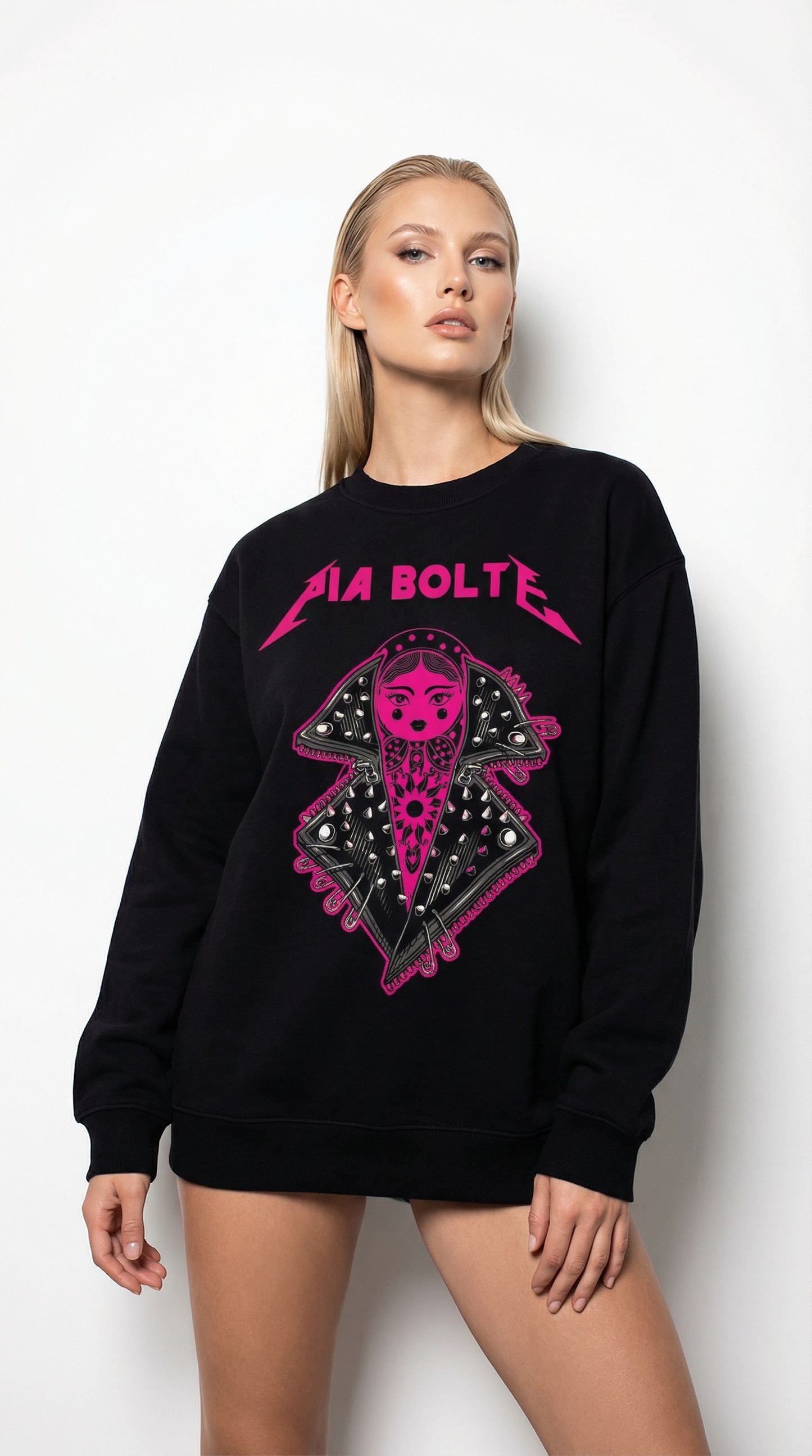 PIA BOLTE® Shirt - Rockstar Pink Icon schwarz - PIA BOLTE® COUTURE