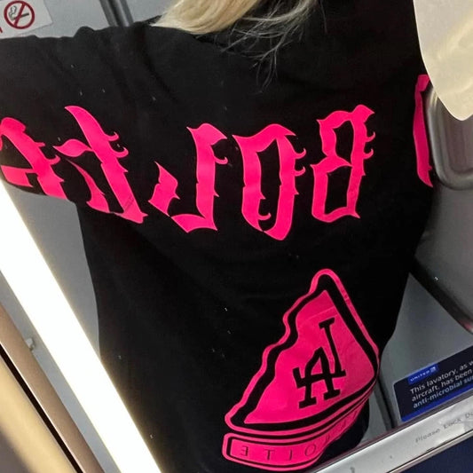 Hoodie LA pink black