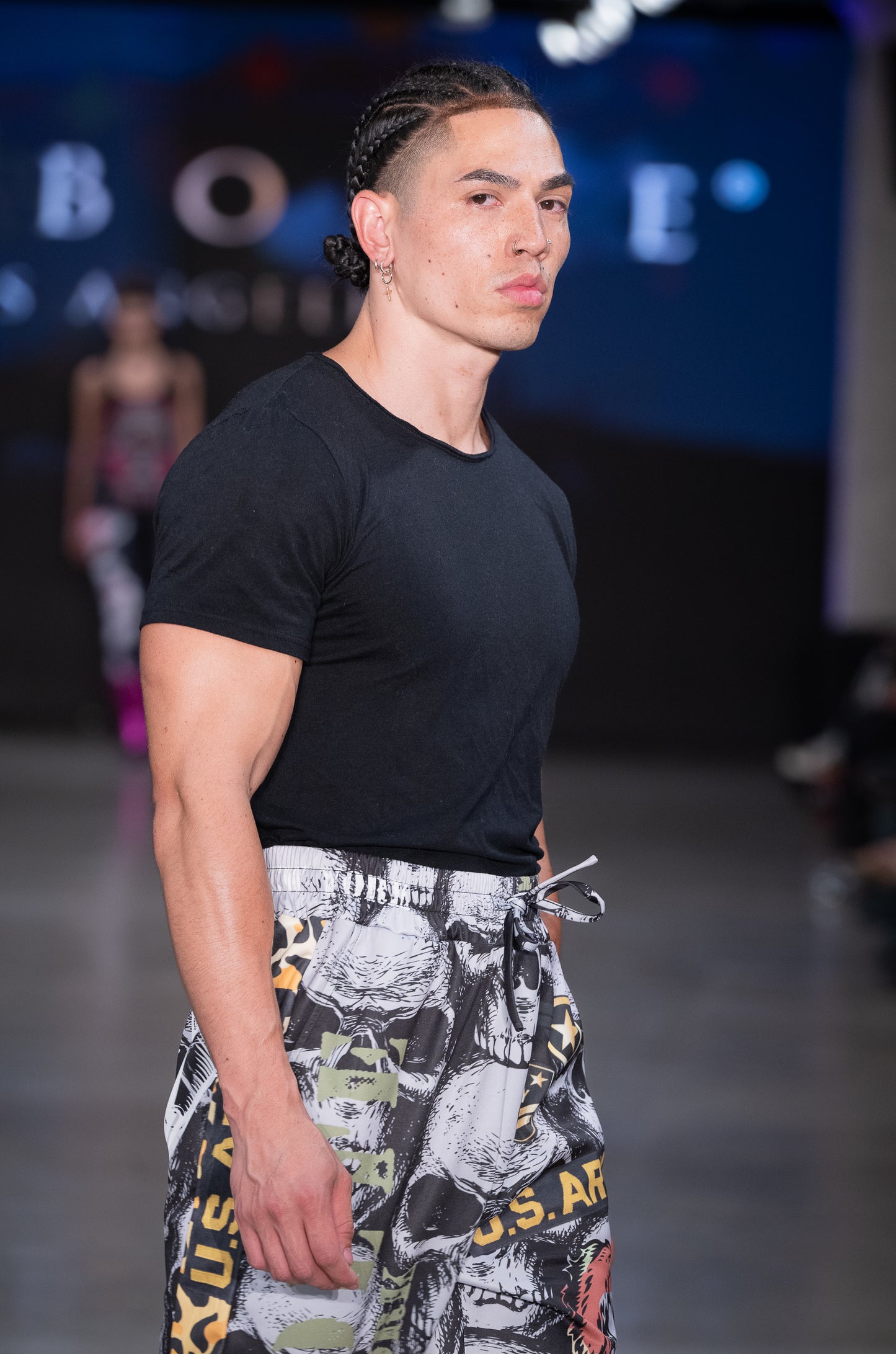 Jogger black/white skull army