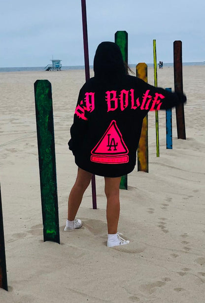 Hoodie LA black neon pink (real neon) - PIA BOLTE® COUTURE