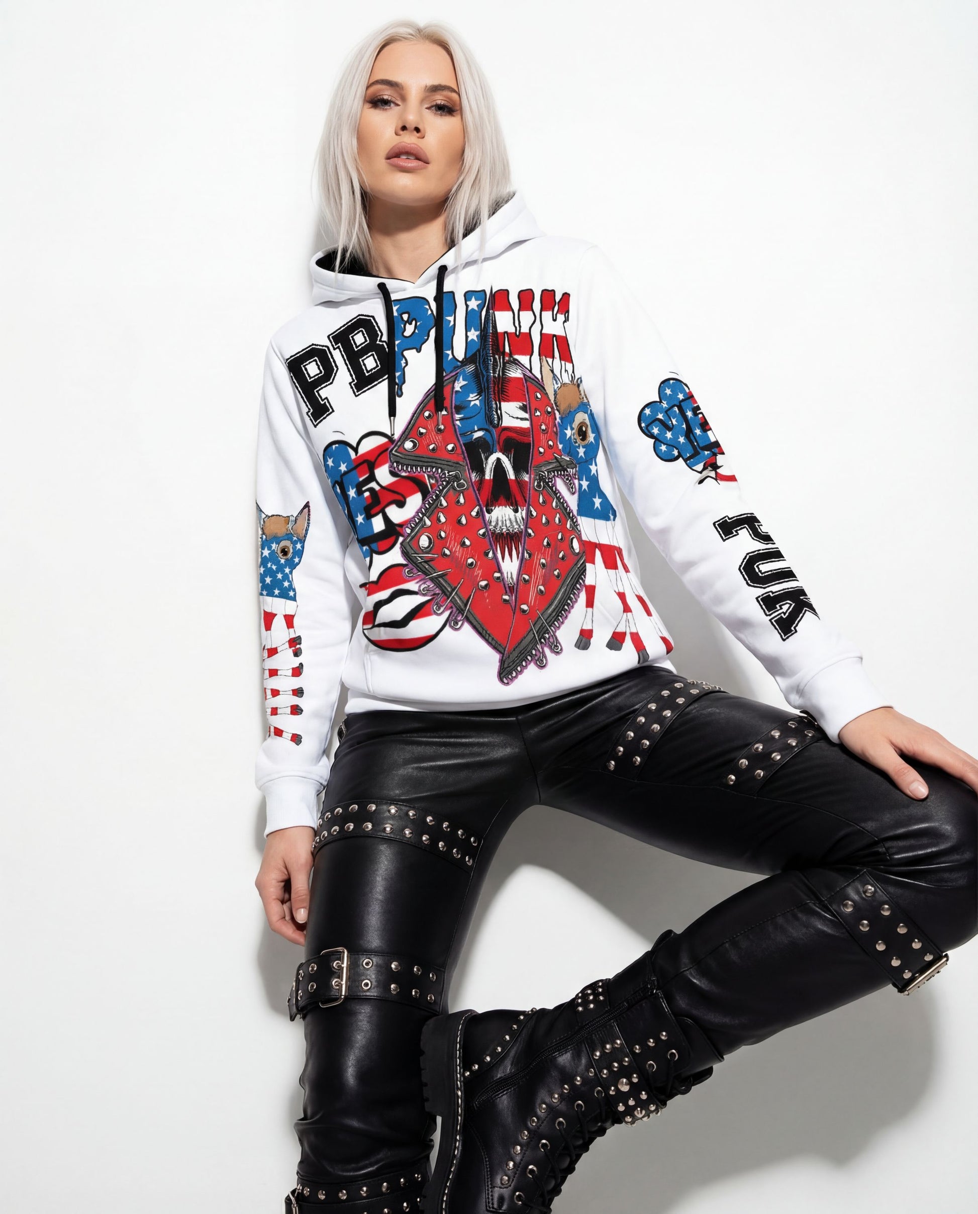 PIA BOLTE® Hoodie white party - PIA BOLTE® COUTURE