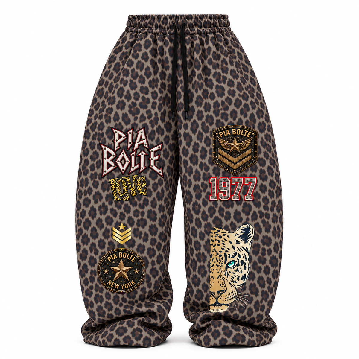 PIA BOLTE® WILD 1977 LEOPARD BARREL SWEATPANTS