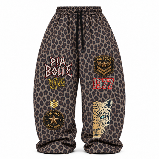 PIA BOLTE® WILD 1977 LEOPARD BARREL SWEATPANTS