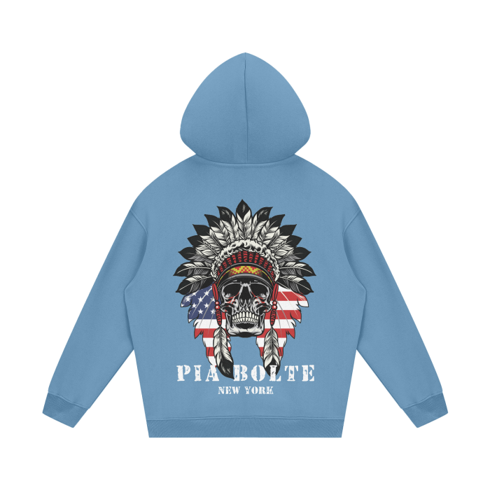 FLEECE Hoodie blue eagle chief indiana skull (unisex) ᴸᴵᴹᴵᵀᴱᴰ