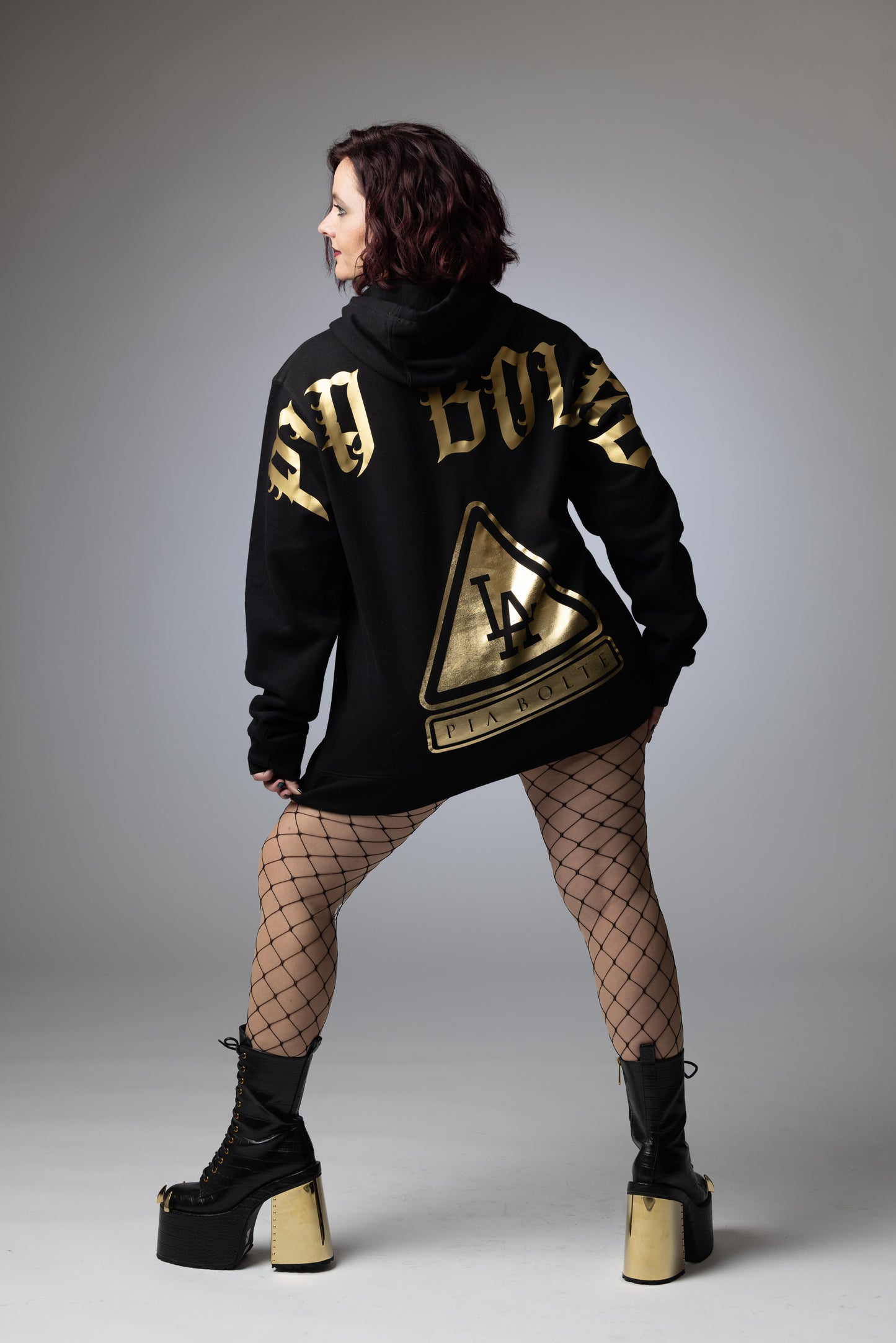 Hoodie LA black gold