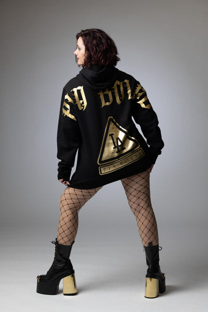 Hoodie LA black gold or silver