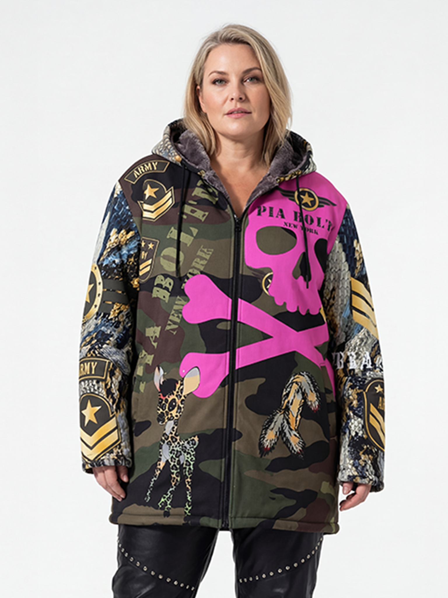 Hoodie jacket military Bambii - PIA BOLTE® COUTURE