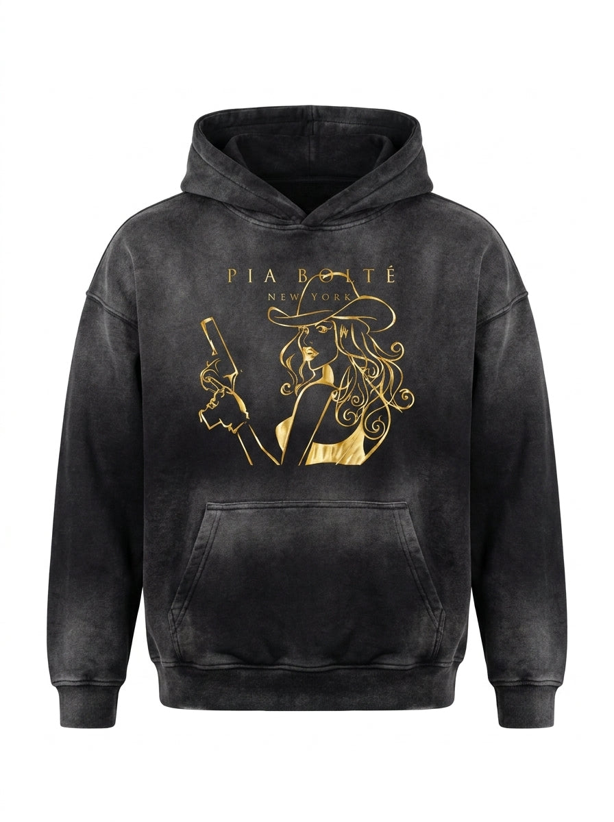 PIA BOLTE® HOODIE – Gold Noir Cowgirl