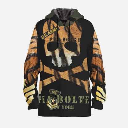 Hoodie Jacket black Tiger Skull unisex