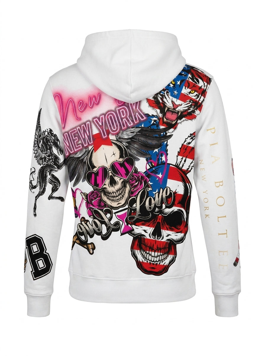 PIA BOLTE® Hoodie white party - PIA BOLTE® COUTURE
