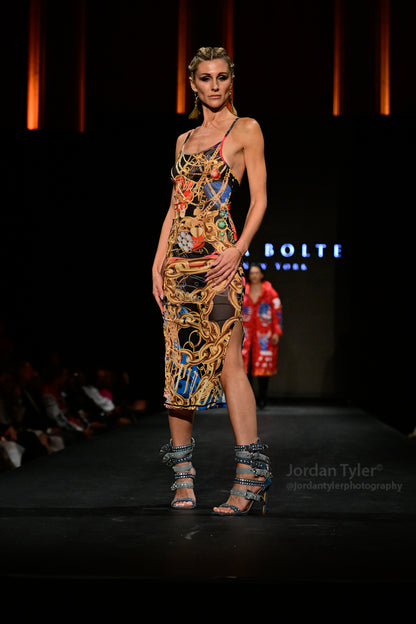 GO LUXURY CHAIN Dress Golden Eye - PIA BOLTE® COUTURE