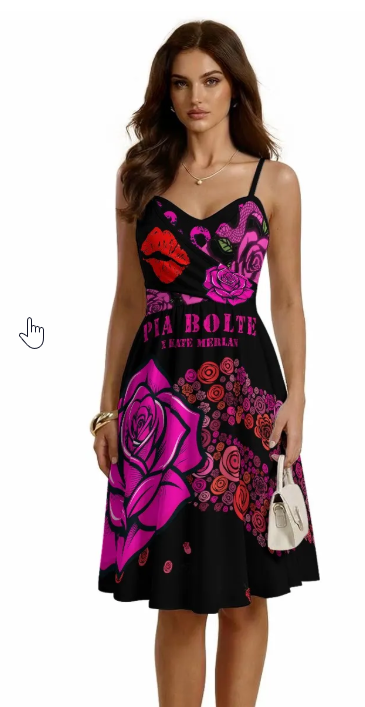 PIA BOLTE® Scarlet Bloom Dress – Kate Merlan Edition - PIA BOLTE® COUTURE