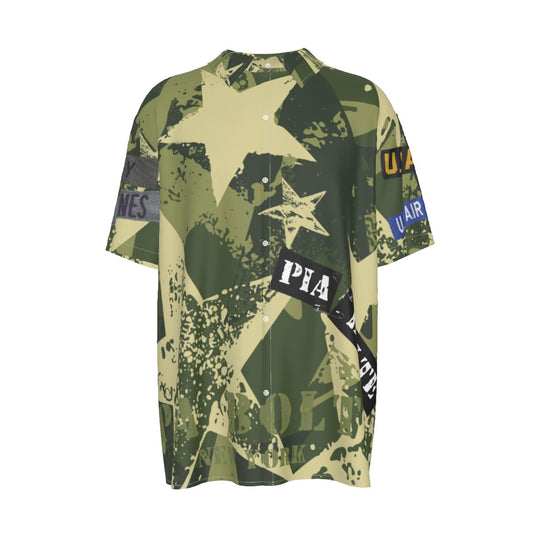 Men Silk Short-Sleeved Shirt U.S. Army Star ᴸᴵᴹᴵᵀᴱᴰ