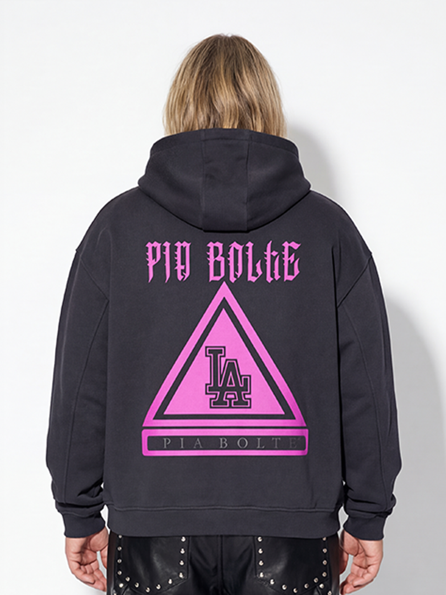 WINTER Hoodie LA black pink fleece - PIA BOLTE® COUTURE