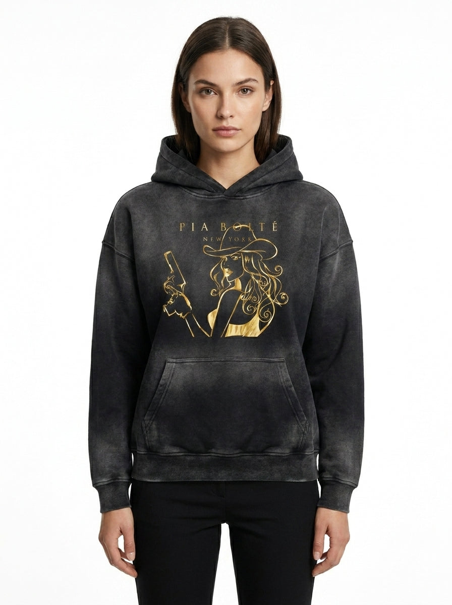 PIA BOLTE® HOODIE – Gold Noir Cowgirl