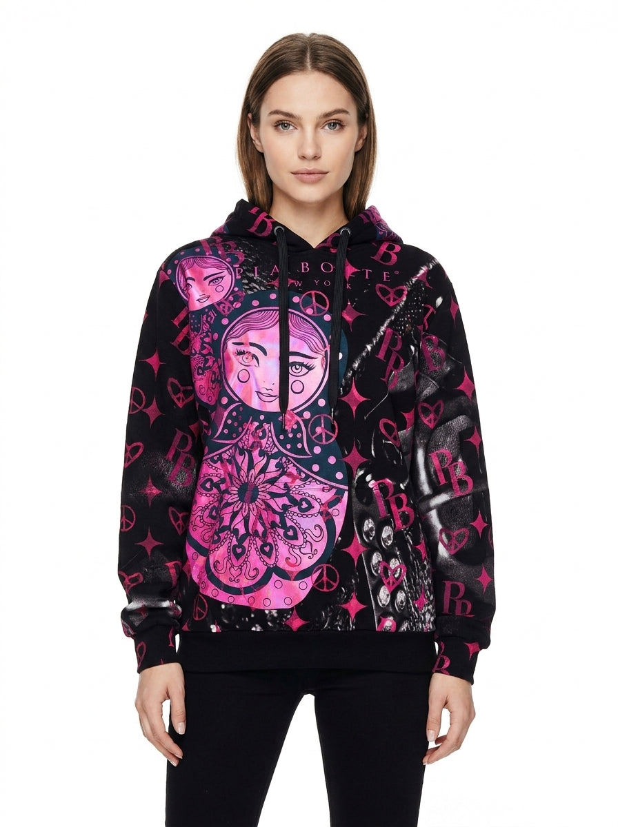 PIA BOLTE® Hoodie - Pink Hologram Matroschka - PIA BOLTE® COUTURE
