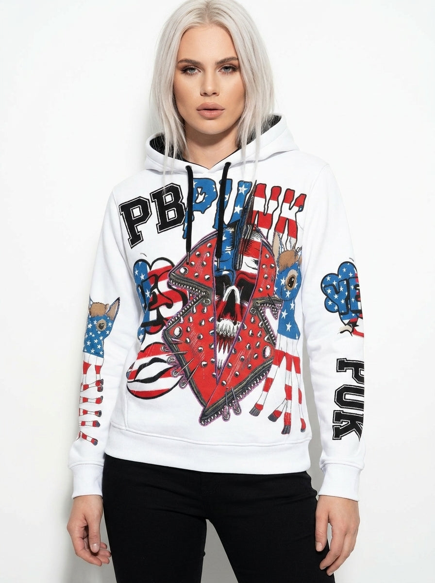 PIA BOLTE® Hoodie white party - PIA BOLTE® COUTURE
