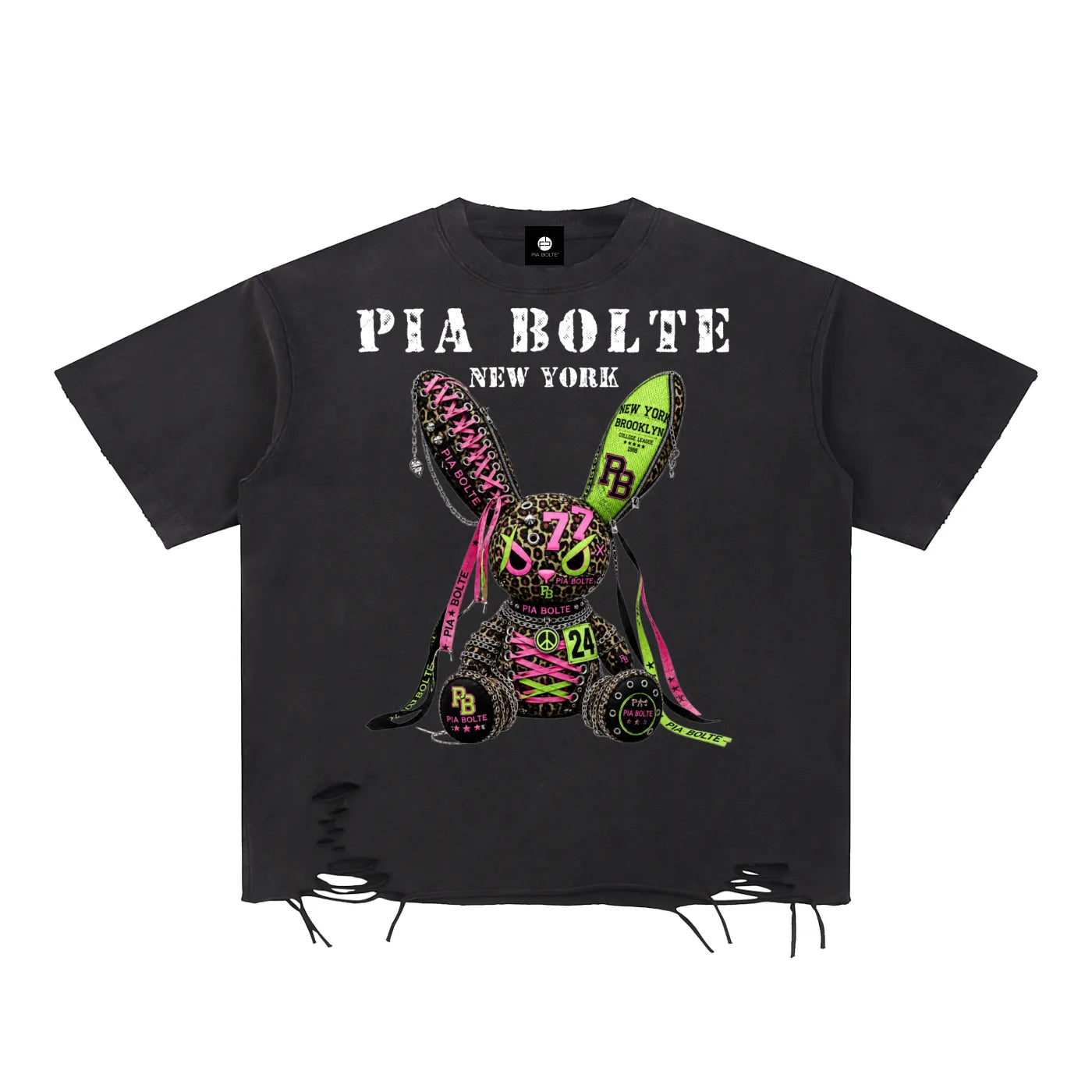 PIA BOLTE® Shirt NEON REBEL BUNNY NEW YORK - PIA BOLTE® COUTURE