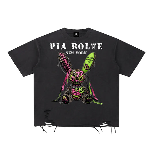 PIA BOLTE® Shirt NEON REBEL BUNNY NEW YORK - PIA BOLTE® COUTURE