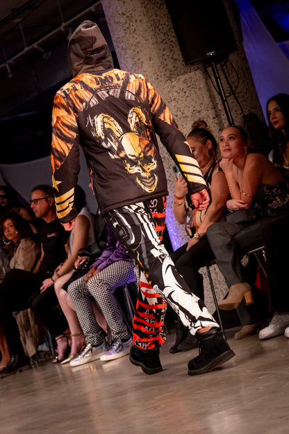 Hoodie Jacket black Tiger Skull unisex