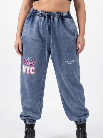 PIA BOLTE® SWEATPANTS Jeans– Snow Wash Wild NYC - PIA BOLTE® COUTURE