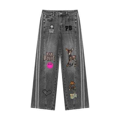 PIA BOLTE® Patchwork Wide Leg Jeans 1977 Woman