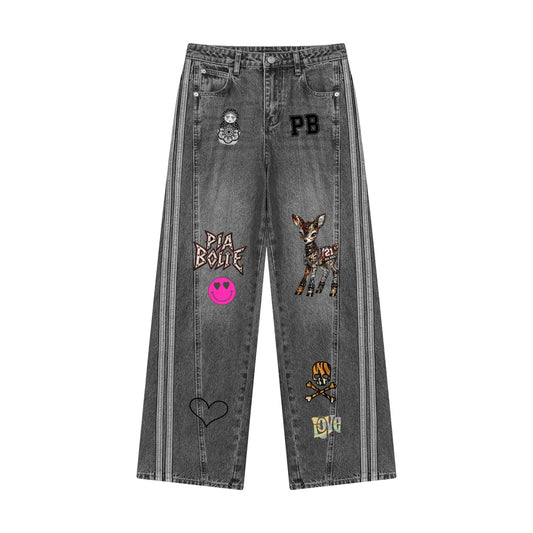 PIA BOLTE® Patchwork Wide Leg Jeans 1977 Woman