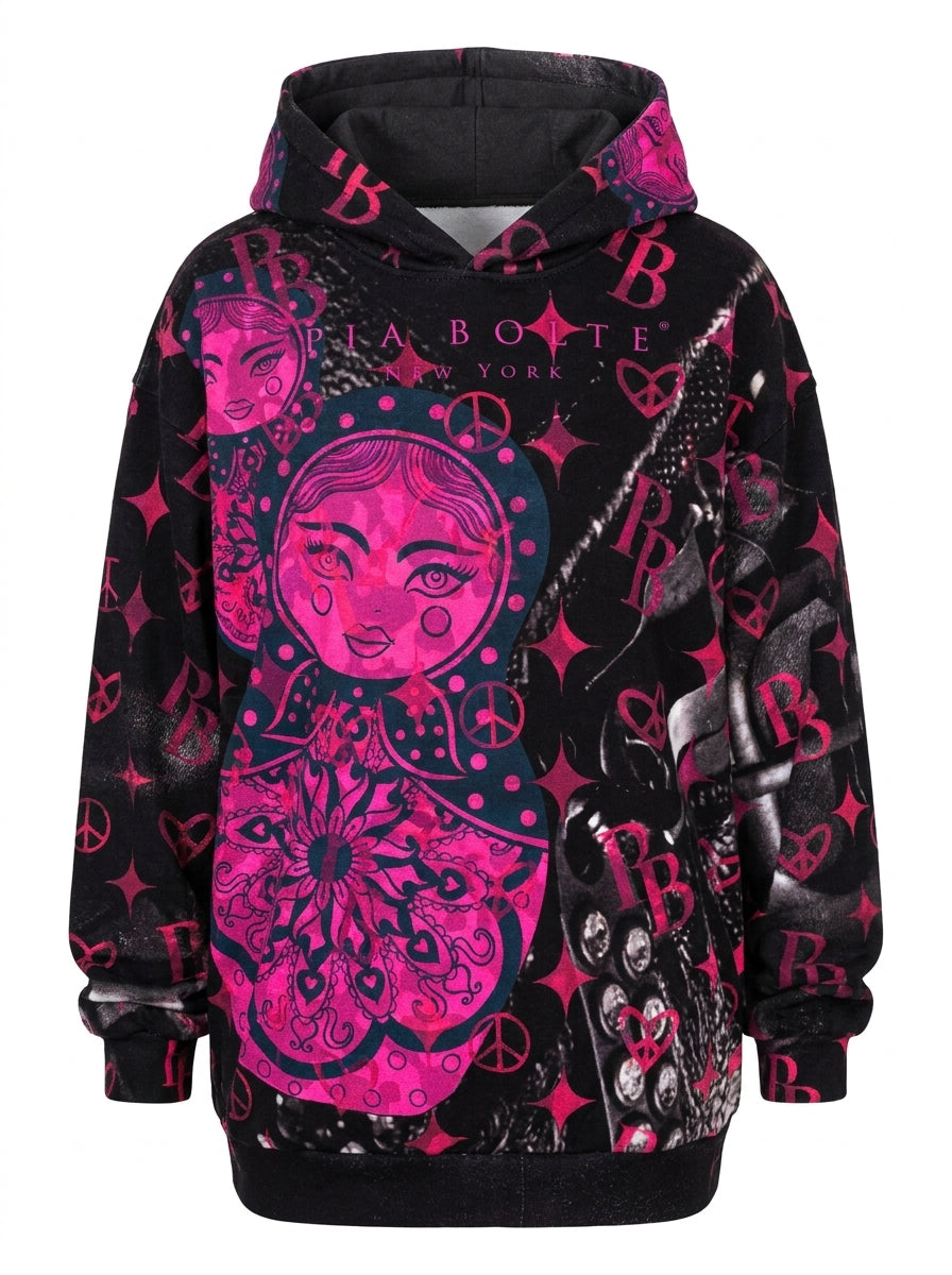 PIA BOLTE® Hoodie - Pink Hologram Matroschka - PIA BOLTE® COUTURE
