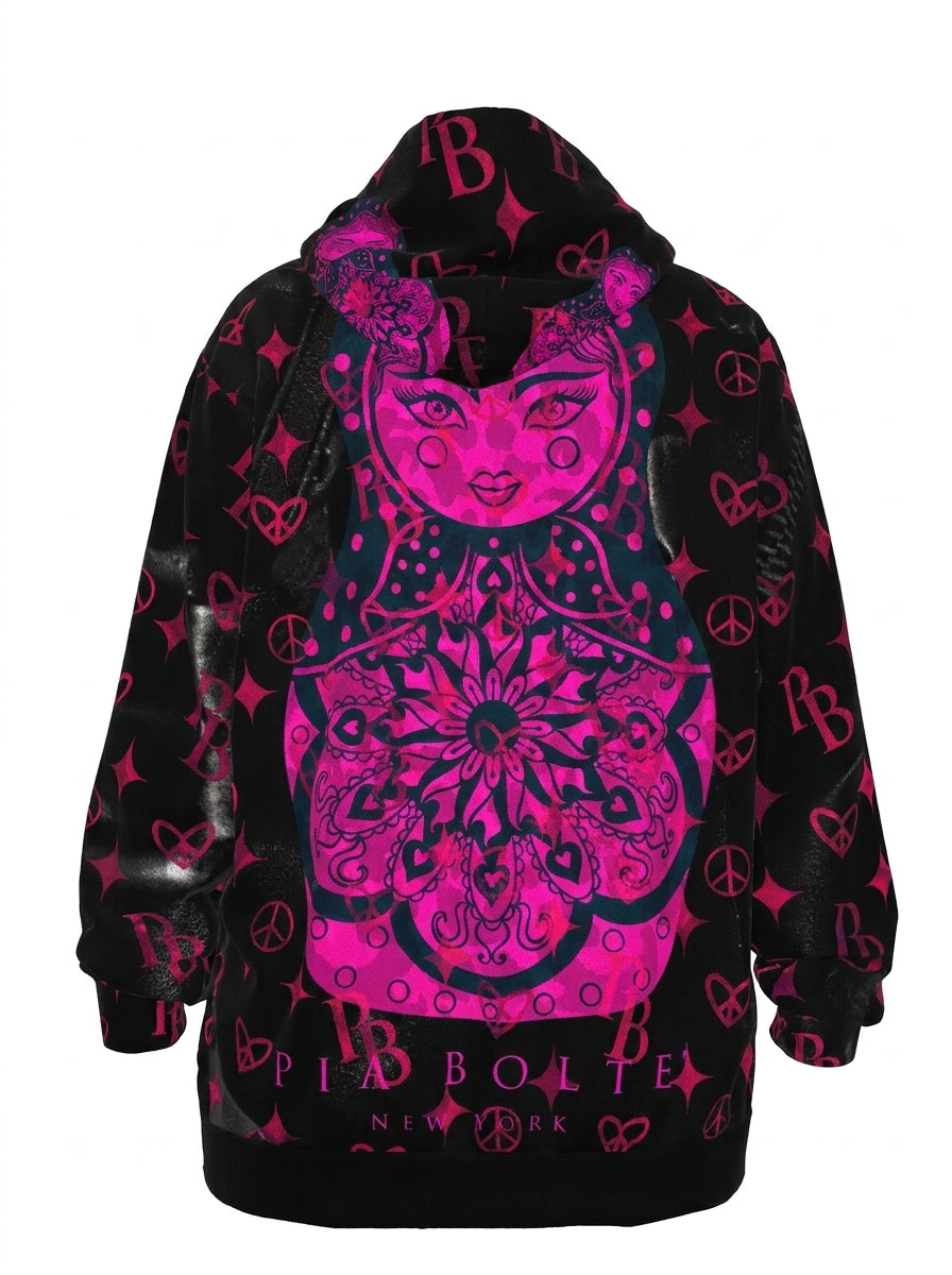 PIA BOLTE® Hoodie - Pink Hologram Matroschka - PIA BOLTE® COUTURE
