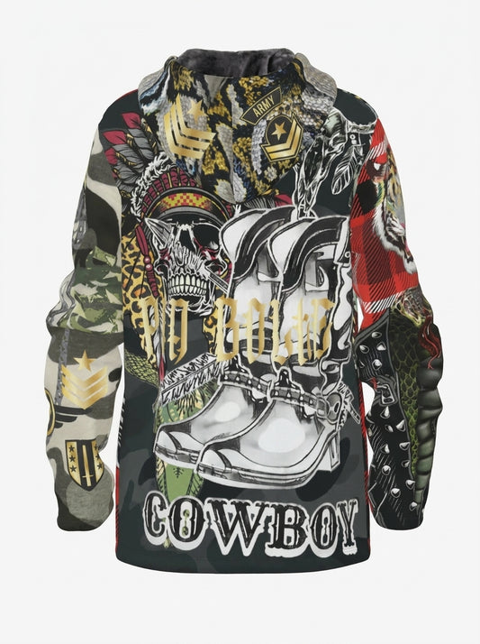 Hoodie jacket red Wild cowboy (unisex)
