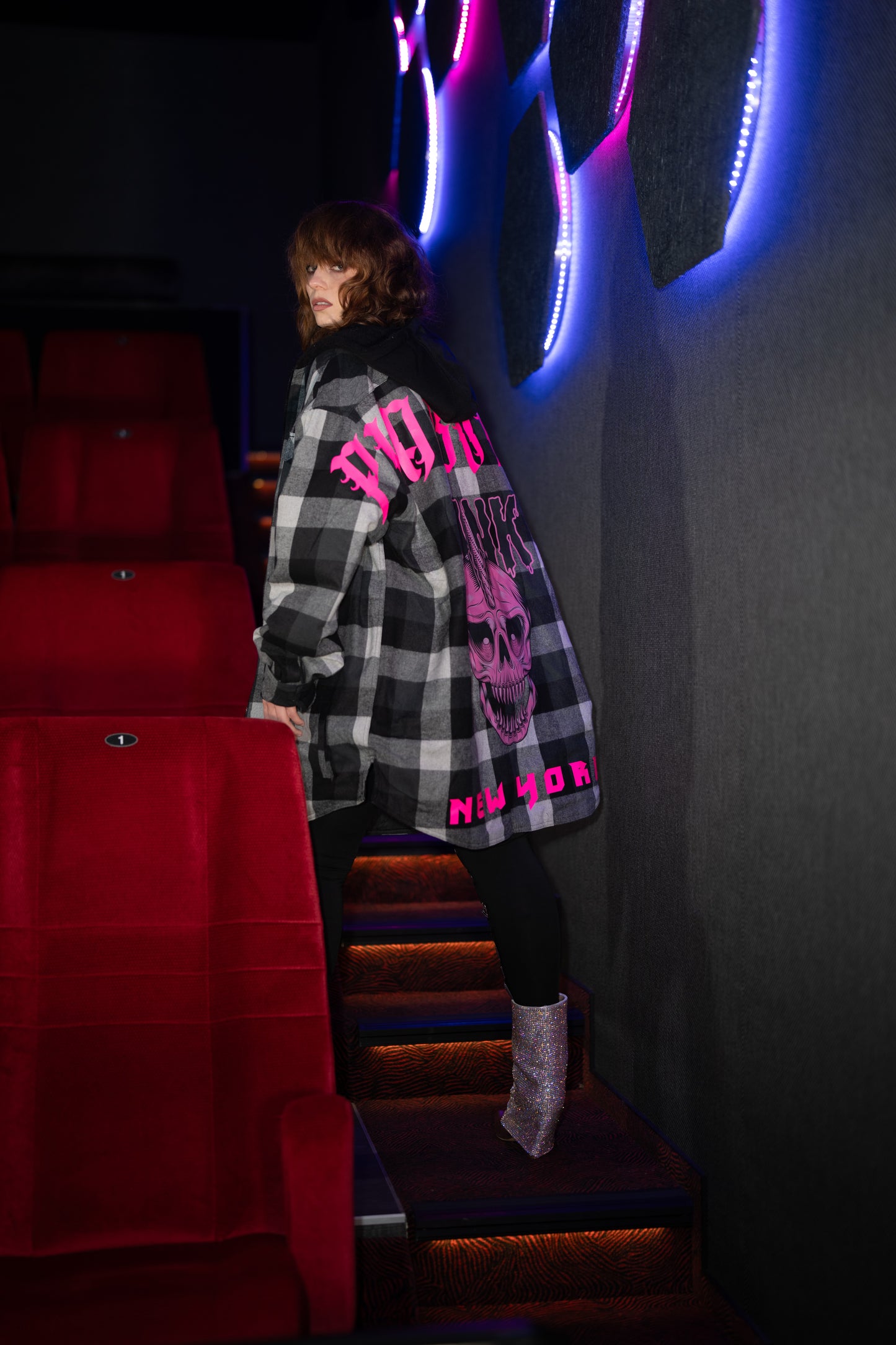 JACKET Skull grey pink