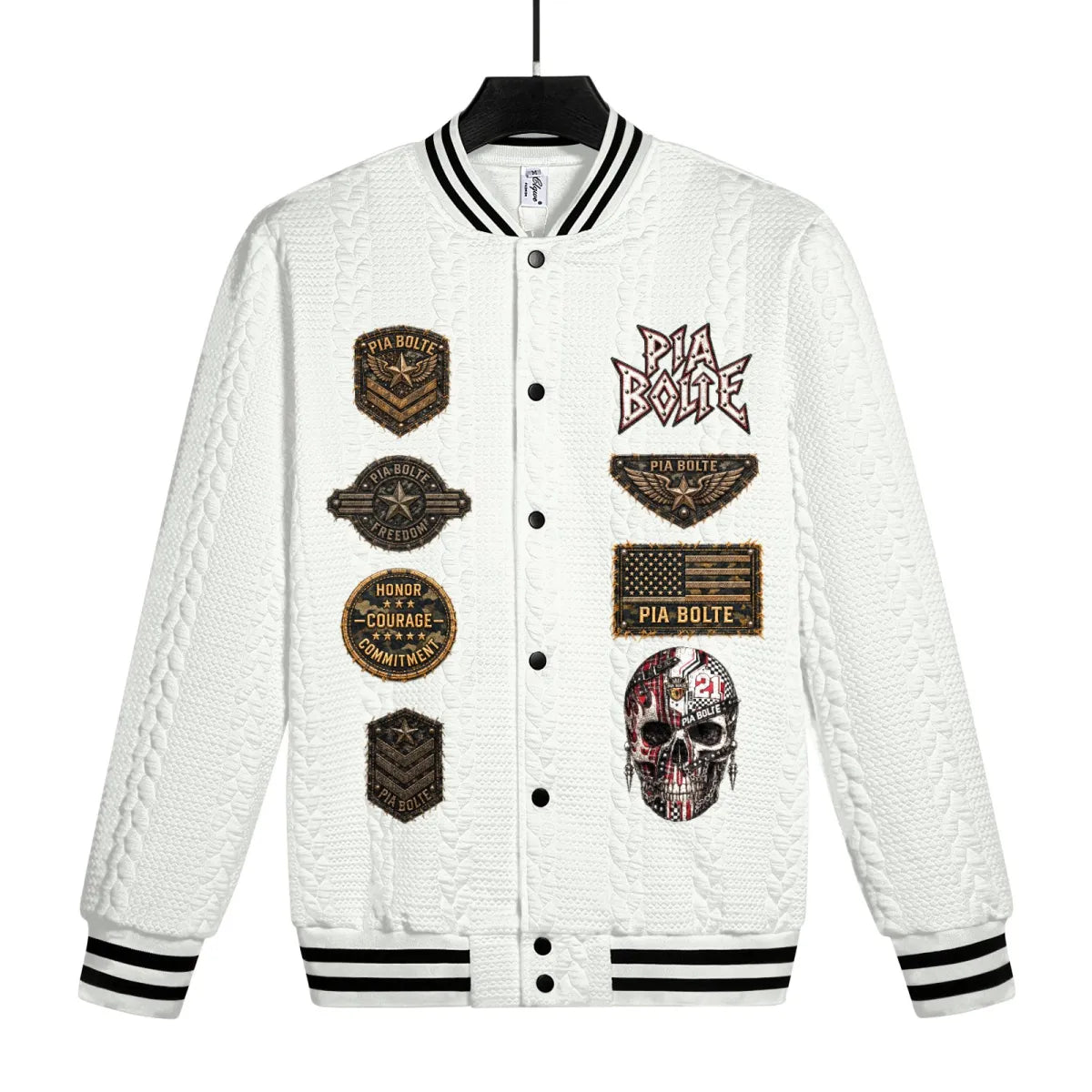 PIA BOLTE® SKULL PATCH VARSITY JACKET - PIA BOLTE® COUTURE