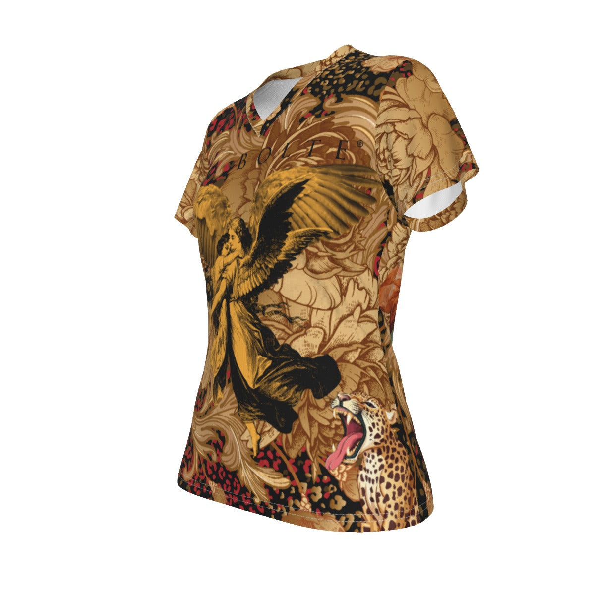 T-Shirt V-Neck Women angels flowers Jesus 77  ᴸᴵᴹᴵᵀᴱᴰ