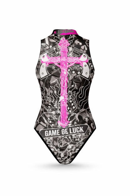 PIA BOLTE® Dark Saint Energy” Bodysuit – Rockstar Pray Edition - PIA BOLTE® COUTURE