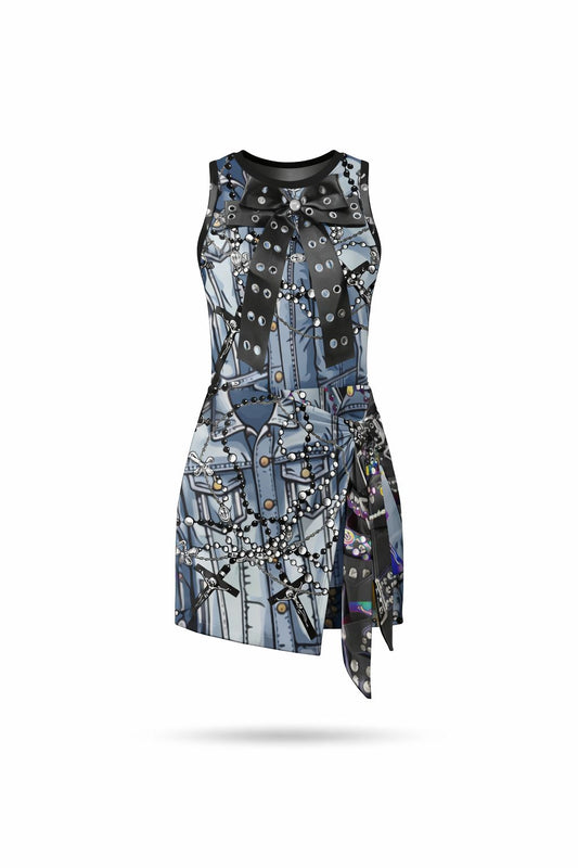PIA BOLTE® Dress – Denim Chains Icon - PIA BOLTE® COUTURE