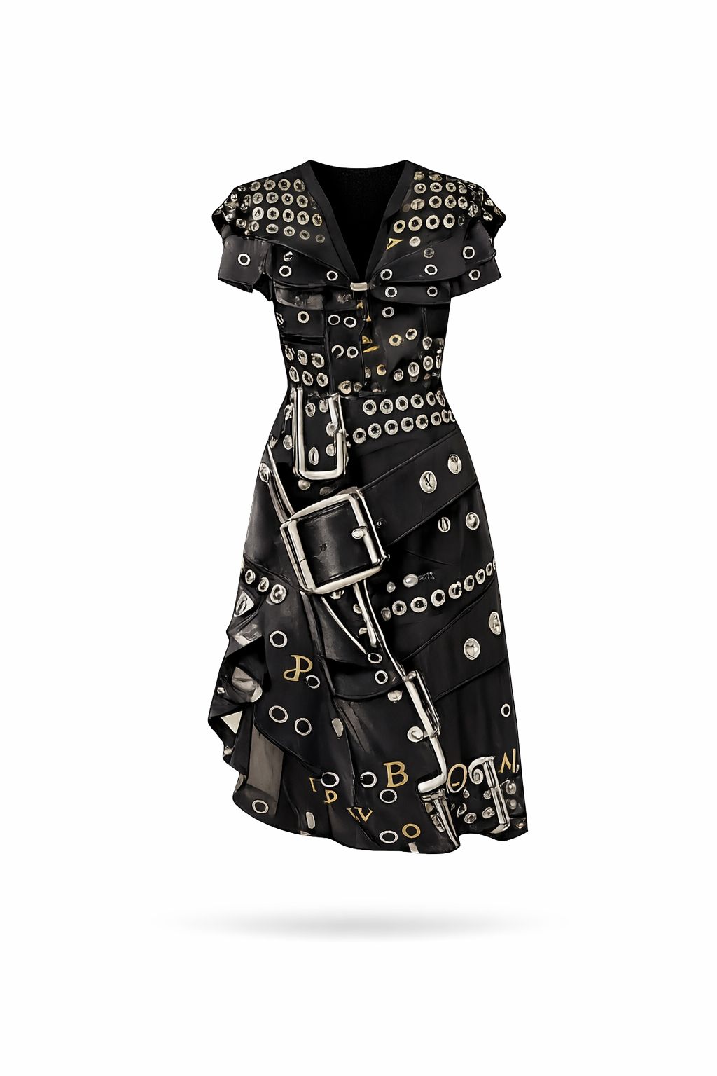 PIA BOLTE® Rebel Glam Dress – Studded Midi Look - PIA BOLTE® COUTURE