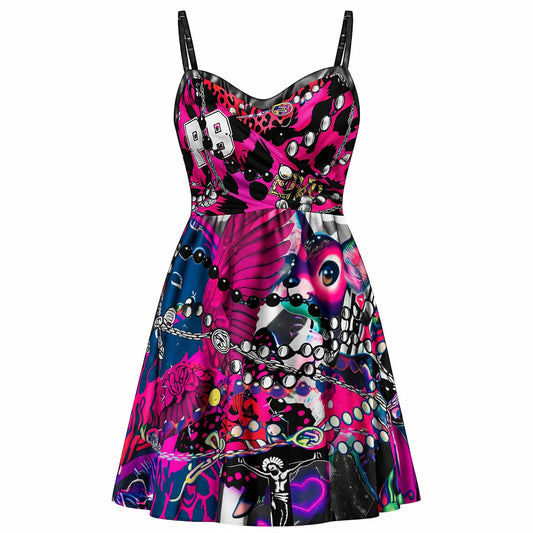 PIA BOLTE® PRAY Pink Dress Spaghetti Strap Couture Look - PIA BOLTE® COUTURE