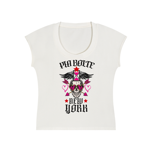 PIA BOLTE® T-Shirt - Flying Love Skull in weiß