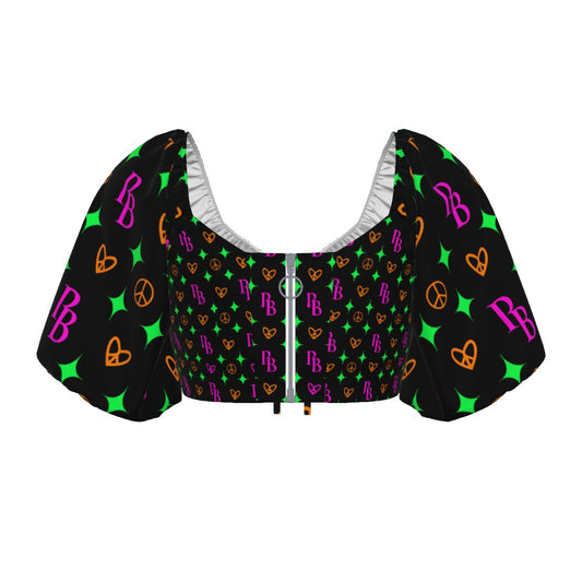 Women Cropped Top With Puff Sleeve PB ᴸᴵᴹᴵᵀᴱᴰ