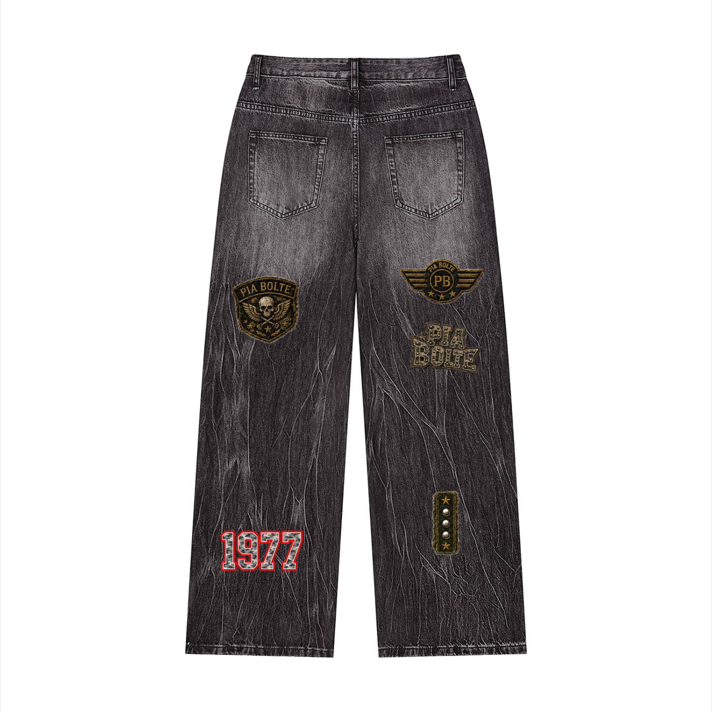 PIA BOLTE® Rebel Skull Wide-Leg Denim woman