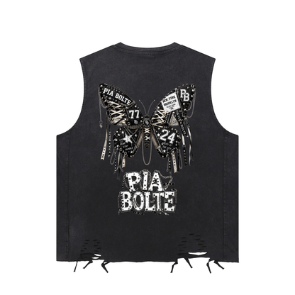 PIA BOLTE® NO FEAR SPIDER & PUNK BUTTERFLY RAW-HEM TANK TOP