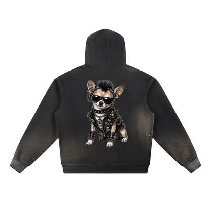 PIA BOLTE® PUNK DOG DUO SUN FADE OVERSIZED HOODIE
