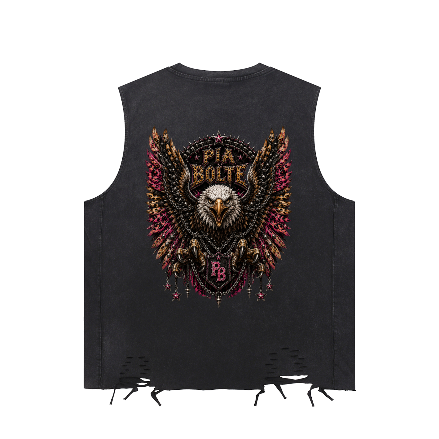 PIA BOLTE® WILD TIGER & REBEL EAGLE RAW-HEM TANK TOP