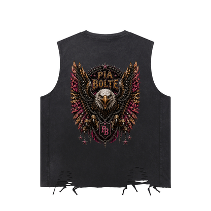 PIA BOLTE® WILD TIGER & REBEL EAGLE RAW-HEM TANK TOP