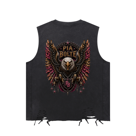 PIA BOLTE® WILD TIGER & REBEL EAGLE RAW-HEM TANK TOP
