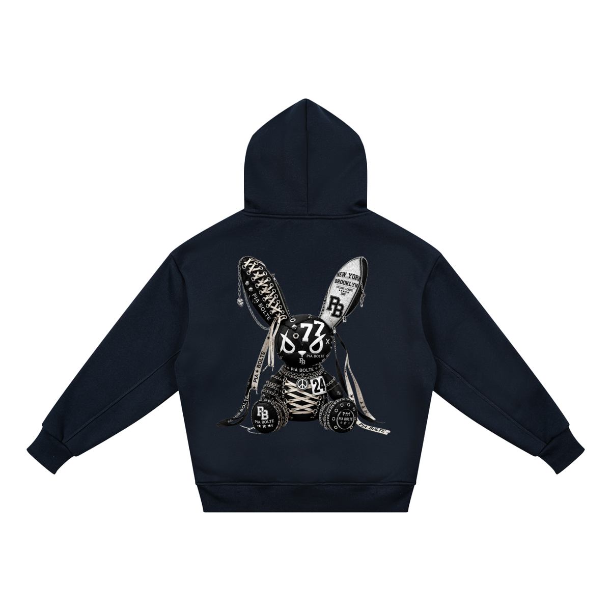 PIA BOLTE® PATCHWORK BUTTERFLY & PUNK BUNNY KIDS HOODIE