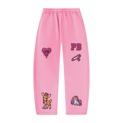 PIA BOLTE® PINK GLAM PATCH BARREL SWEATPANTS