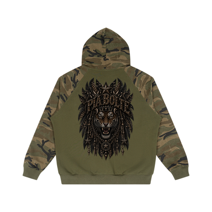 PIA BOLTE® WILD TIGER PATCH CAMO RAGLAN ZIP HOODIE