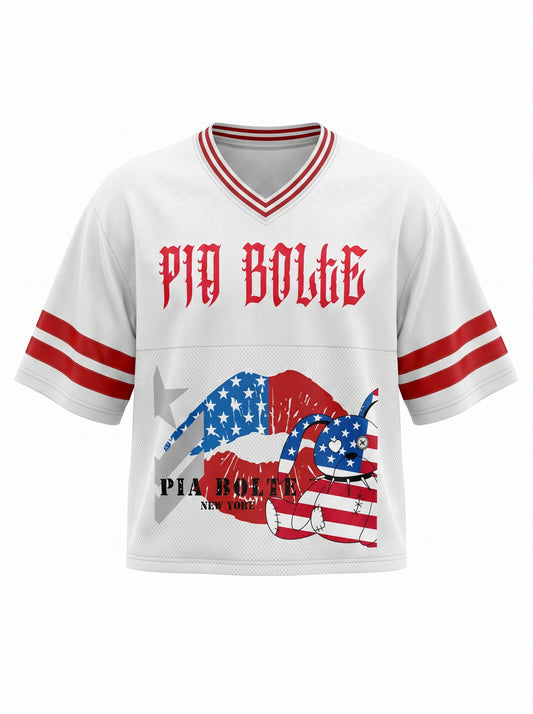Boxy T-Shirt amercian Kiss👌 - PIA BOLTE® COUTURE