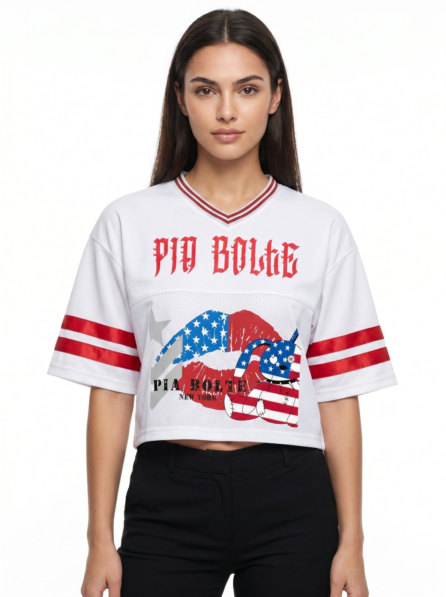 Boxy T-Shirt amercian Kiss👌 - PIA BOLTE® COUTURE
